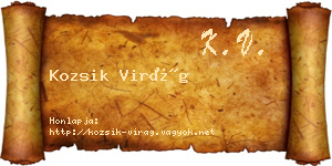 Kozsik Virág névjegykártya